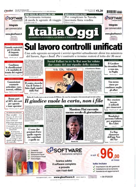 Italia oggi : quotidiano di economia finanza e politica